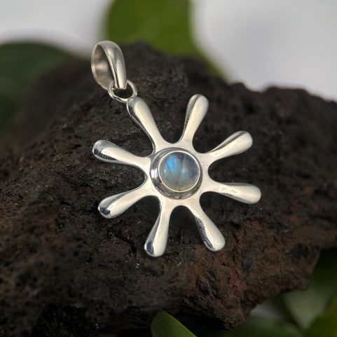 STELLA, SILVER PENDANT, RAINBOW MOONSTONE AG 925/1000