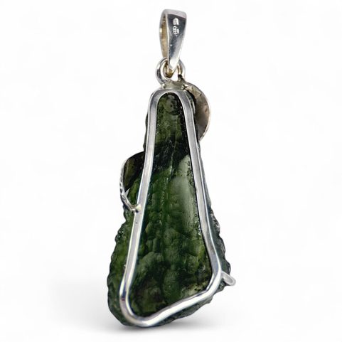 FERNIA, MOLDAVITE PENDANT, SILVER 925/1000