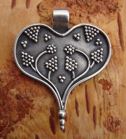 SILVER HEART, ROMAN EMPIRE, SILVER 925