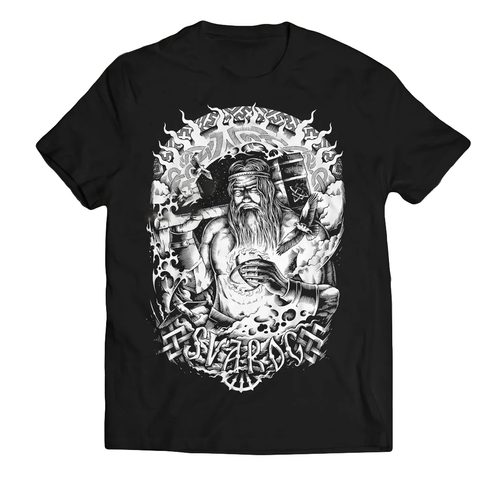 SVAROG HIMMLISCHER SCHMIED, SLAWISCHER GOTT DES FEUERS HERREN-T-SHIRT S/W