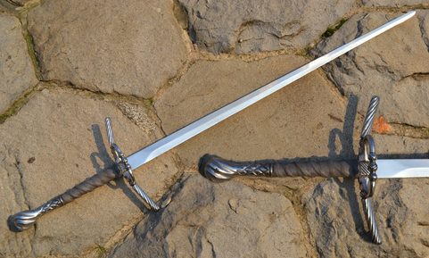 LONG SWORD WITH THE RING GUARD, WELL DECORATED