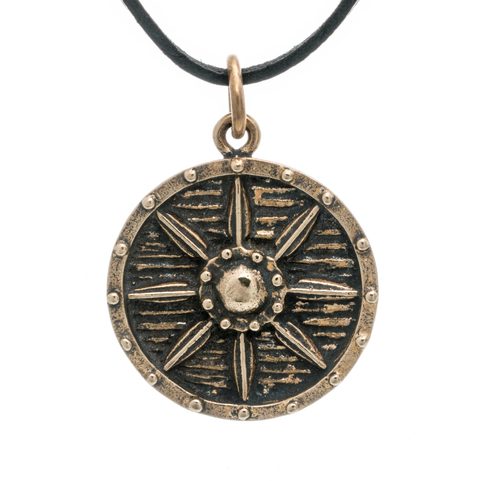 VIKING, BOUCLIER, PENDENTIF, BRONZE