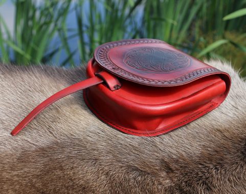VENDEL, VIKING LEATHER BAG, RED