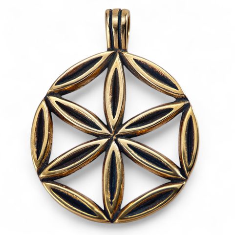 SUN FLOWER, BRONZE PENDANT