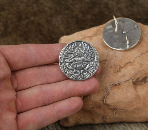 CERNUNNOS, LEDERZIERNIETE, SILBER 925, 19G