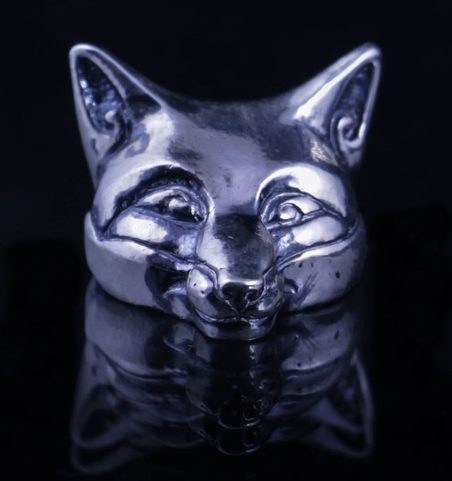 CELTIC FOX, HEAD, PENDANT, STERLING SILVER