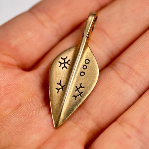 GERMANIC SPEARHEAD, BRONZE PENDANT