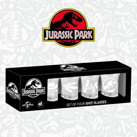 JURASSIC PARK SHOTGLASS 4-PACK