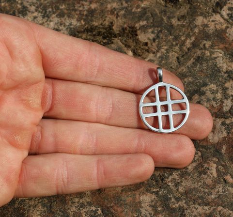 DOUBLE CROSS, SILVER PENDANT