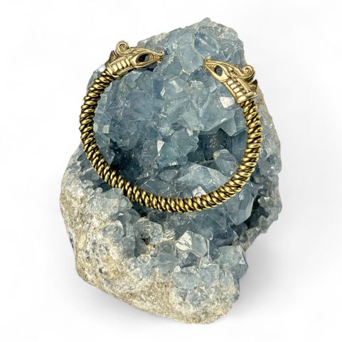DREKI, VIKING BRASS BRACELET BRAIDED