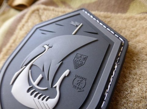 DRAKKAR DRAGON SHIP AT NIGHT, 3D VELCRO PATCH