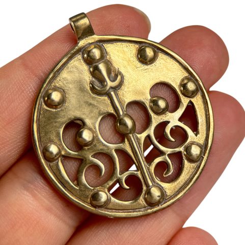 CELTIC LA TENE DRAGON OR BOAR BRASS PENDANT, LOCALITY OF SKRYJE, CENTRAL BOHEMIA