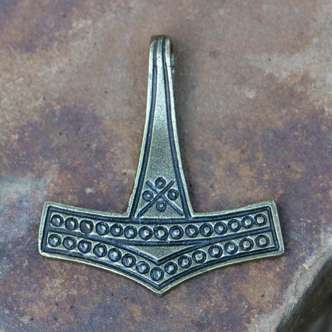THOR'S HAMMER, DENMARK, ROMERSDAL, ZINC ANTIQUE BRASS