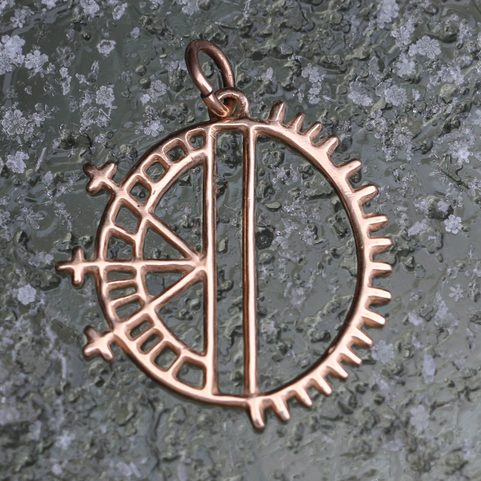 BEAIVI AND MANO, SUN AND MOON, SAMI PENDANT, BRONZE
