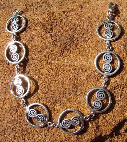 CELTIC SPIRALS, SILVER BANGLE, AG 925