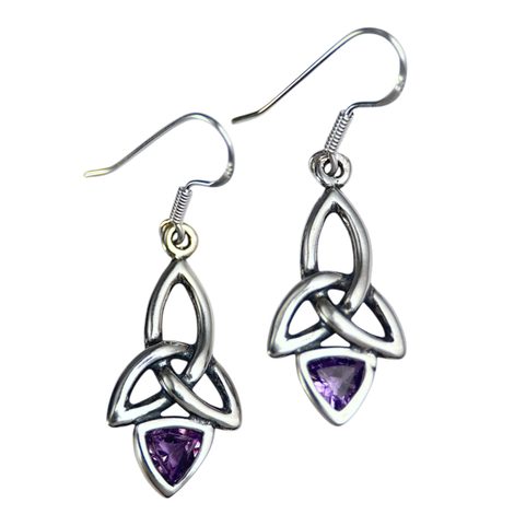 KIRA, EARRINGS, SILVER AND AMETHYST