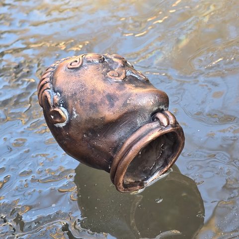 CELTIC DRUID, WALKING STICK HEAD, BRONZE