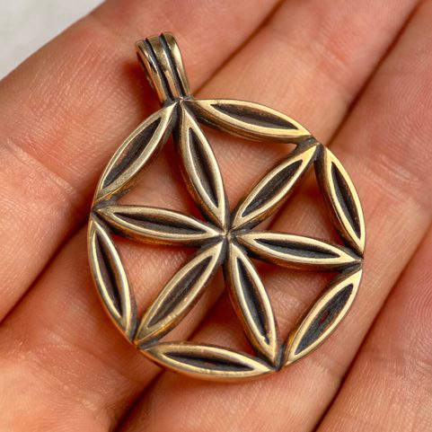 SUN FLOWER, BRONZE PENDANT