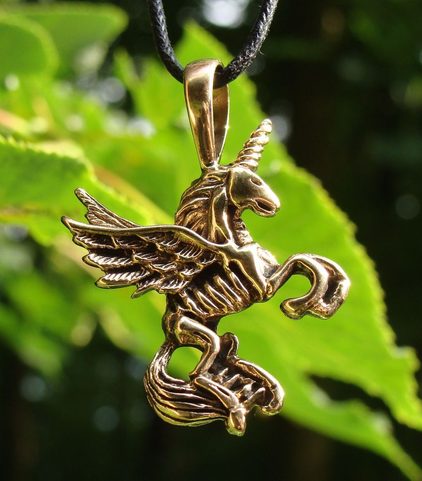 UNICORN, BRONZE PENDANT, LARGE