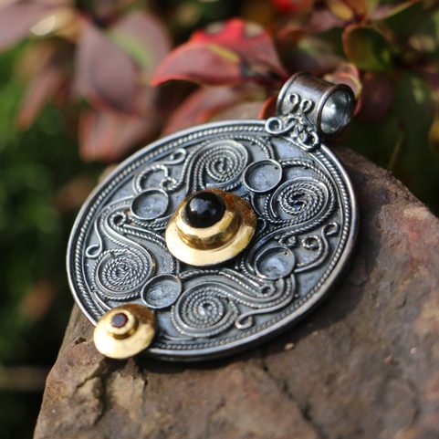 BATTERSEA, LUXURY PENDANT, SILVER AND MOLDAVITE