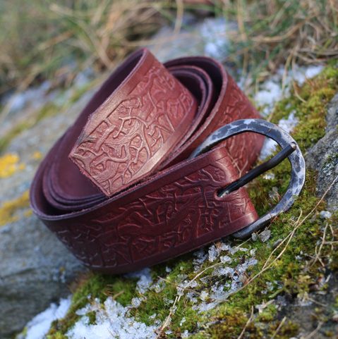RACINES, CEINTURE EN CUIR COGNAC