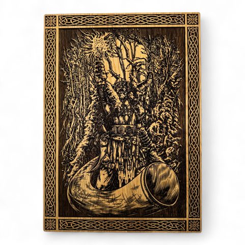 HEIMDALL, DÉCORATION MURALE, BOIS 32X46CM