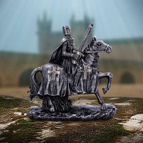 KNIGHT, TEMPLAR, FIGURE, MOUNTED RIDER