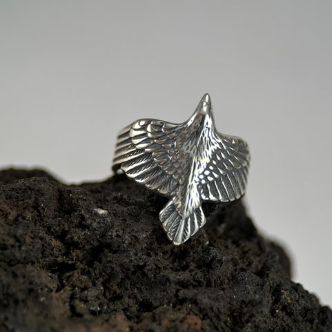 CORVUS, RAVEN, SILVER RING