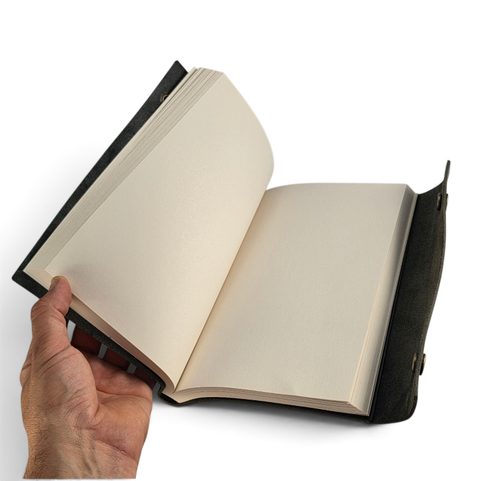 LEATHER NOTEBOOK, UNLINED, BLACK