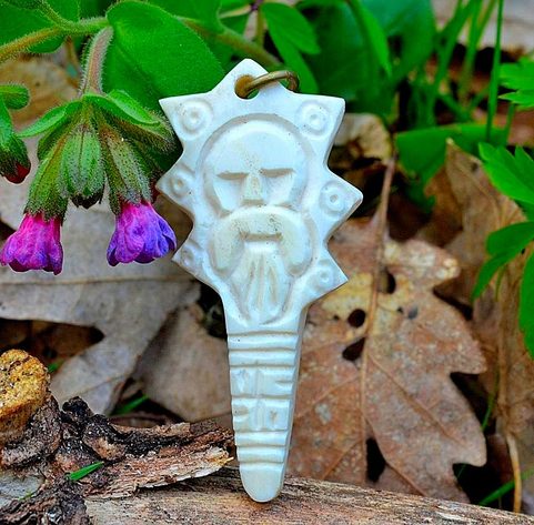 DAZBOG, HAND CARVED SLAVIC AMULET