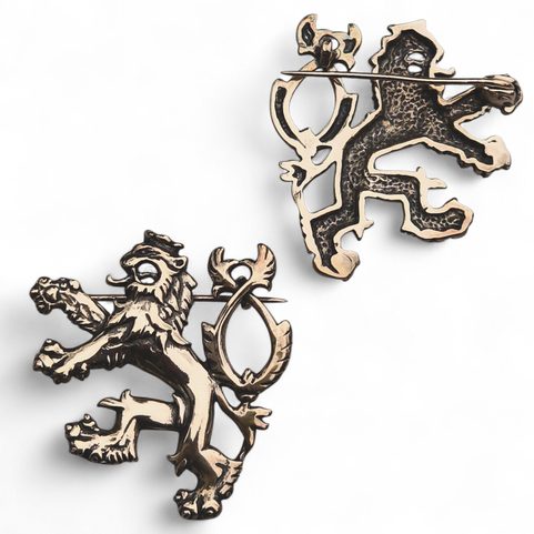 BROOCH, BOHEMIAN LION, BRONZE