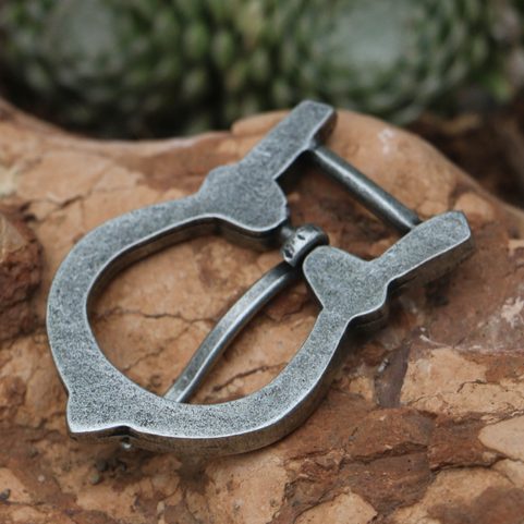 RUS VIKING BELT BUCKLE, ANTIQUE SILVER, ZINC