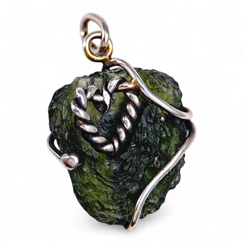 ECLIPSE, PENDENTIF - MOLDAVITE, ARGENT 925/1000
