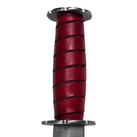 RONDEL OR BOLLOCK DAGGER KUTTENBERG, 14TH CENTURY, BLUNT REPLICA, RED