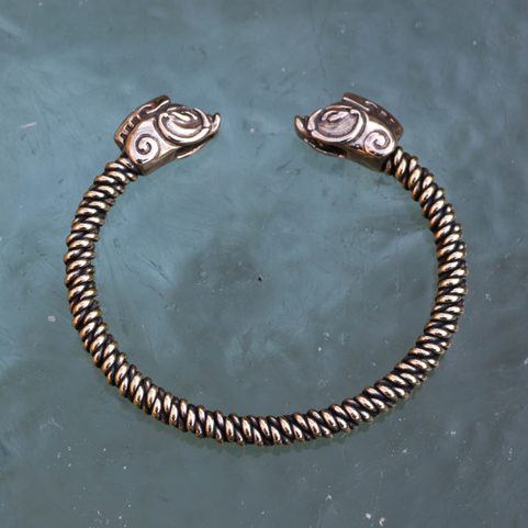 CELTIC BOAR, BRAIDED BRACELET, BRASS