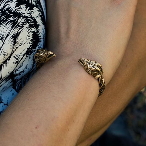 DREKI, WIKINGERDRACHE, ARMBAND, BRONZE