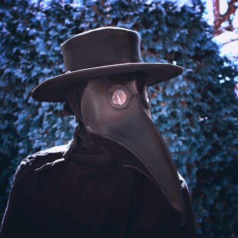 PLAGUE DOCTOR, LEATHER MASK AND HAT