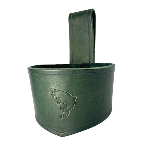 FISH LEATHER CUP HOLDER AND TITANIUM BEER CUP KEITH, PERUNIKA SYSTEM