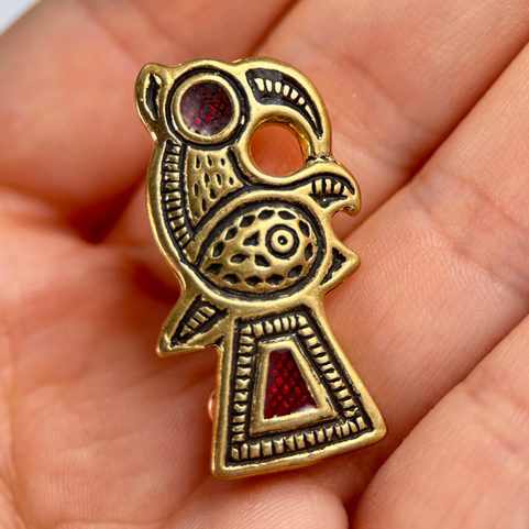 FRANCONIAN BIRD BROOCH, BRONZE