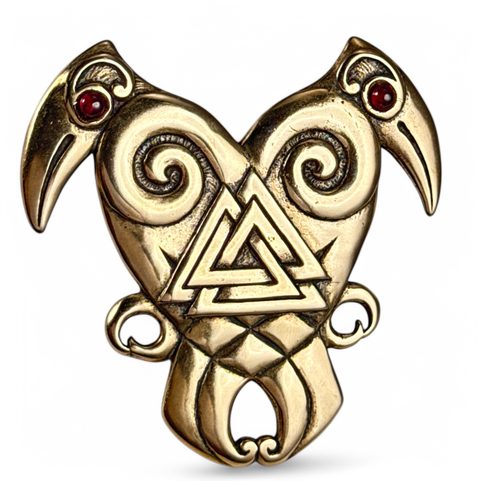 HEART OF THE NORTH, HUGIN AND MUNIN, BRONZE VIKING PENDANT