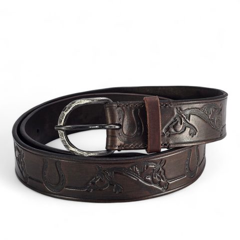 WESTERN, LEATHER BELT, HORSES