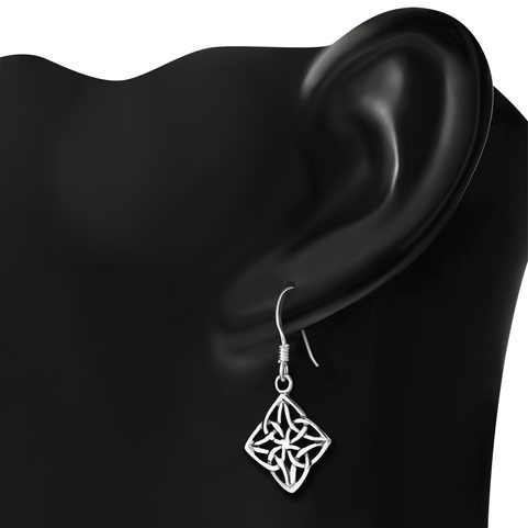 NŒUD CELTIQUE, BOUCLES D'OREILLES EN ARGENT 925/1000
