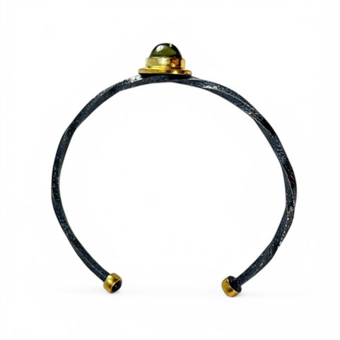 GABRETA BRACELET, MOLDAVITE AND SILVER AG 925/1000