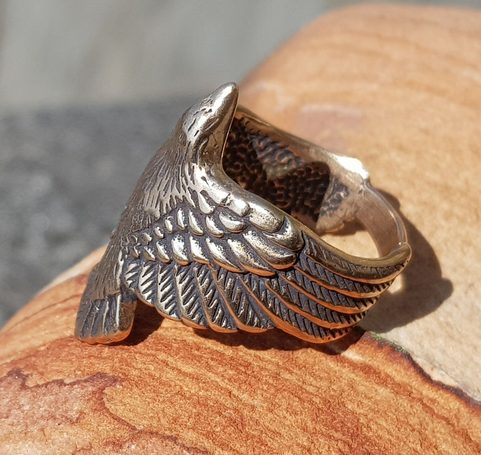 CORVUS, KRÄHE, RING, BRONZE