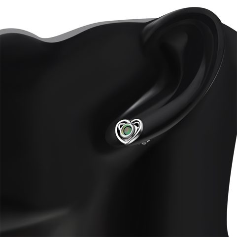 CELTIC HEART, SILVER EARRINGS, PEARL 925/1000