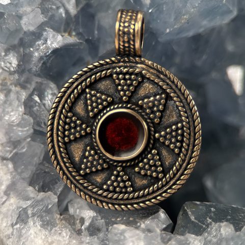 LADOGA, VIKING JEWEL, PENDANT, BRONZE, ENAMEL