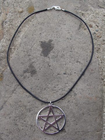 PENTACLE OR PENTAGRAM PENDANT ON LEATHER CORD