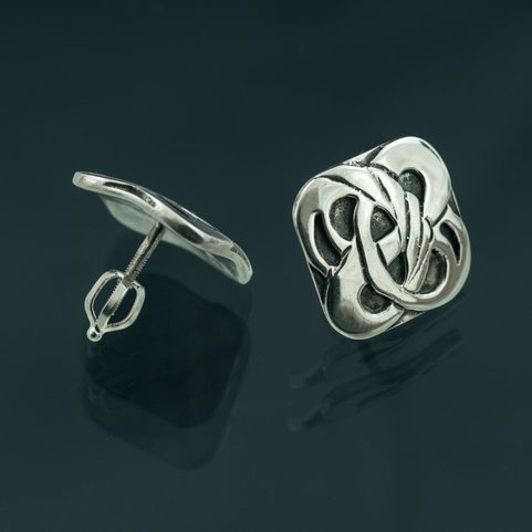 BOHEMIA, ART NOUVEAU, BOUCLES D'OREILLES EN ARGENT