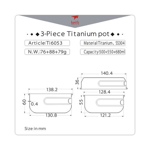 TI6053 3-PIECE TITANIUM POT AND PAN COOK SET