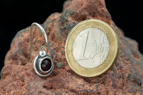 KAYLA, EARRINGS, GARNET, SILVER